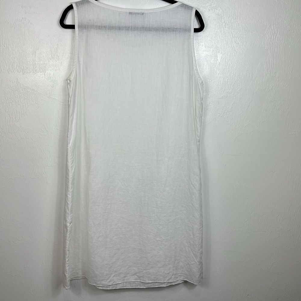 GAOS White Sleeveless Scoop Neck Pull On Relaxed Fit Tunic Dress Size M - Picture 4 of 7